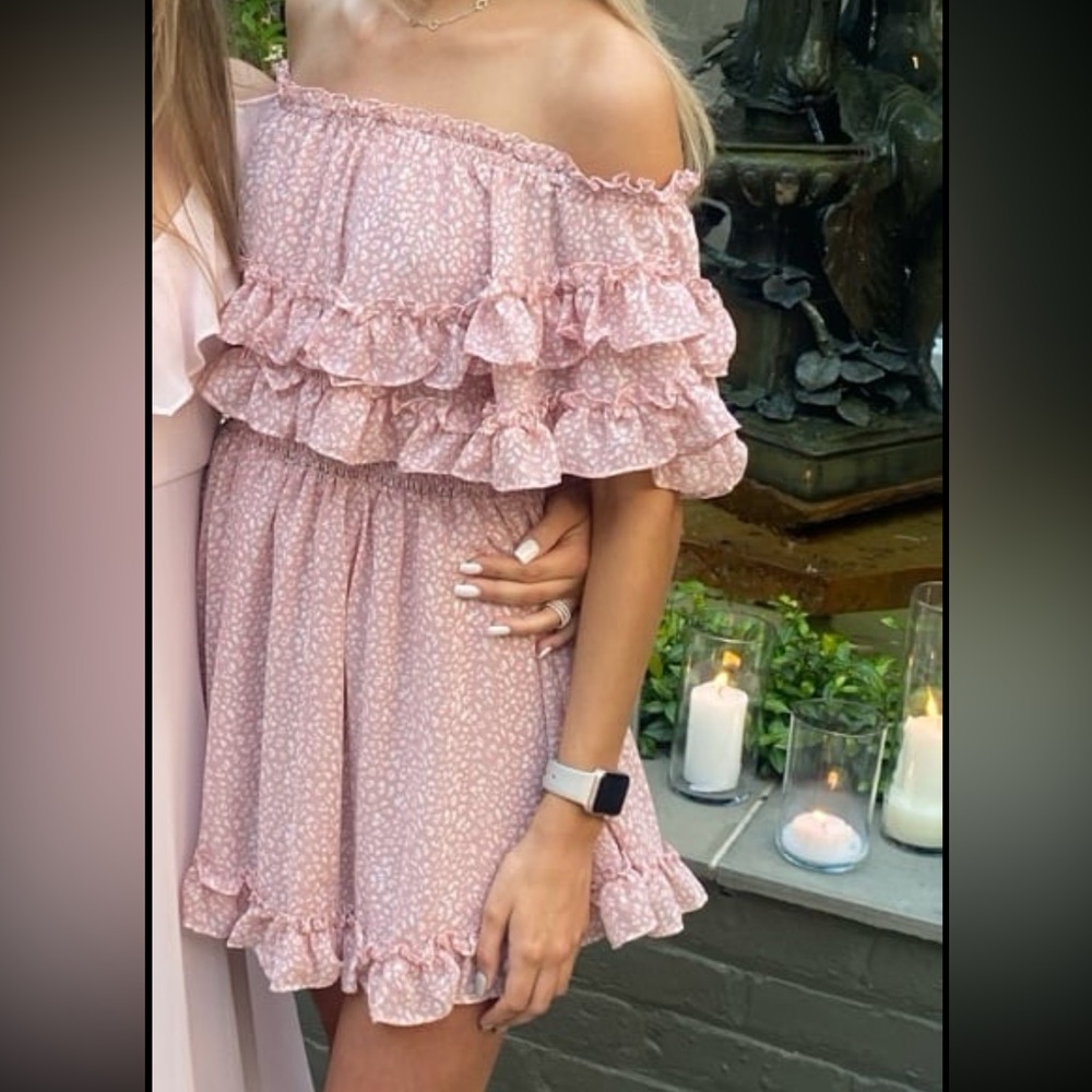 OTS pink print dress